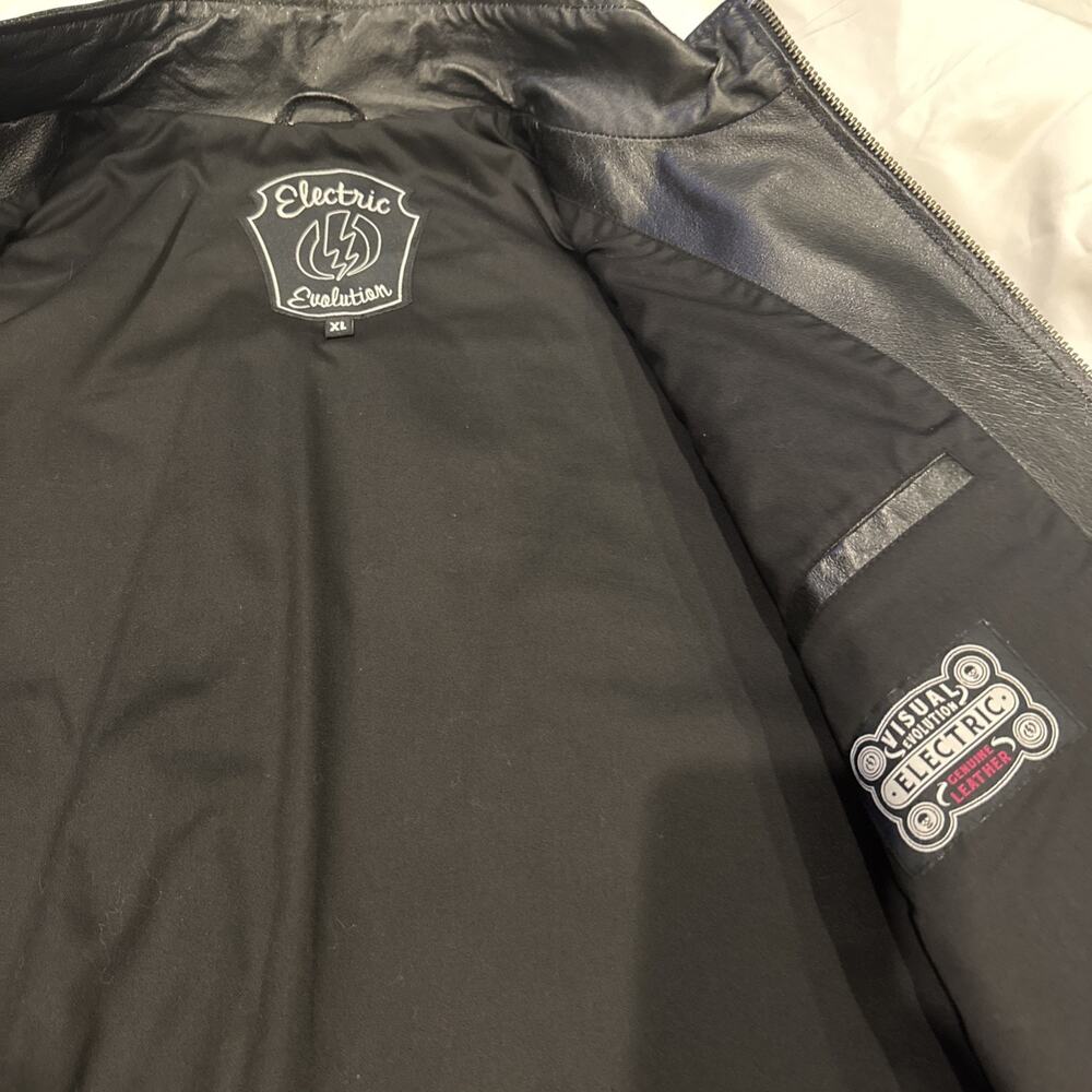 Electric Visual Evolution Leather Jacket Coat Bla… - image 4